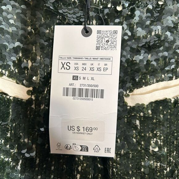 Zara Woman Collection Sequin Contrast Blazer and Pant Set NWOT/NWT - Picture 12 of 12